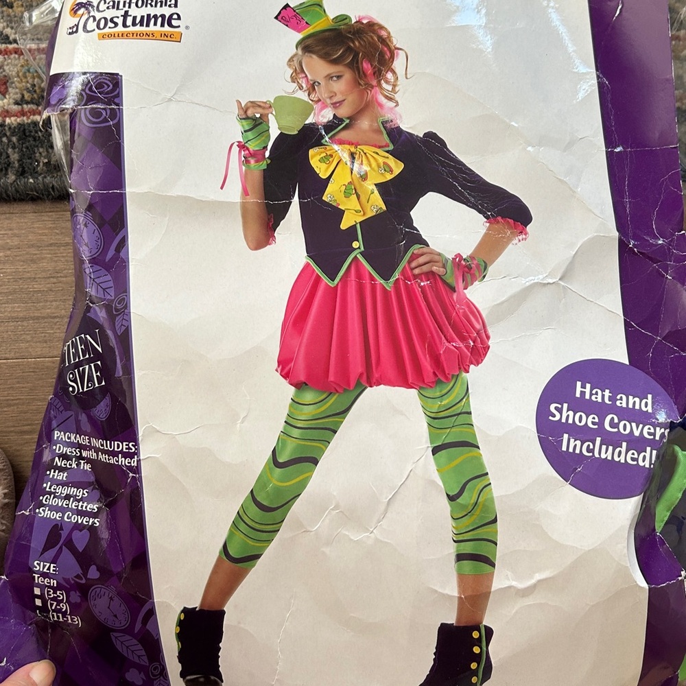 Mad Hater Alice in wonderland Teens Halloween Costume L11-13 A27